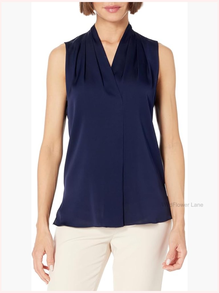 Sleeveless V-Neck Silk Georgette Camisole Top
